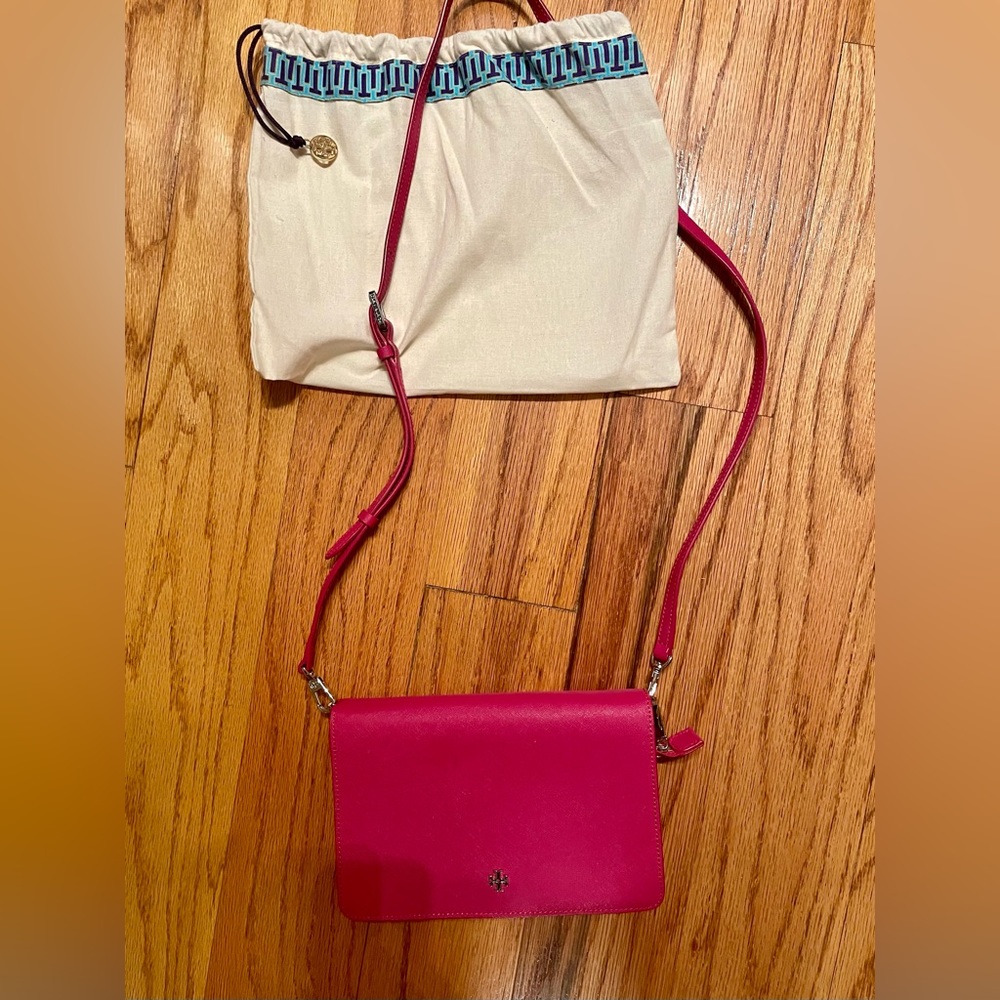 Tory Burch York Combo Crossbody bag in Hot Pink Carnation